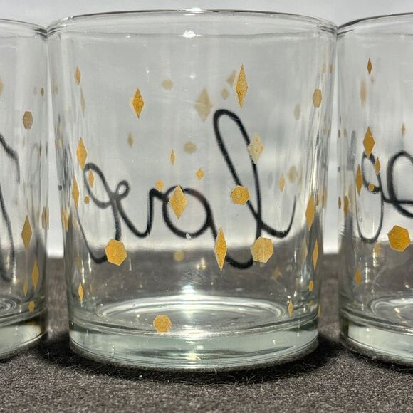 Gold and Black Glass Candle Holders Set - Picture 7 of 10